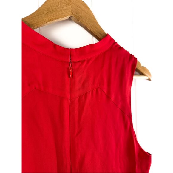Parker Red Silk Matilda Sleeveless Tiered Dress Size M Valentines  $288 - Picture 9 of 11